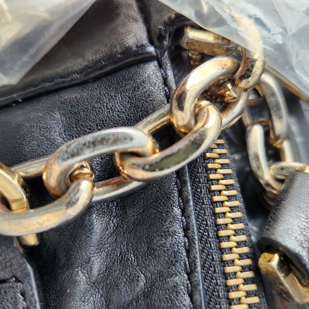 Rare Michael Kors Distressed Leather Shoulder Bag Hobo - Picture 14 of 14